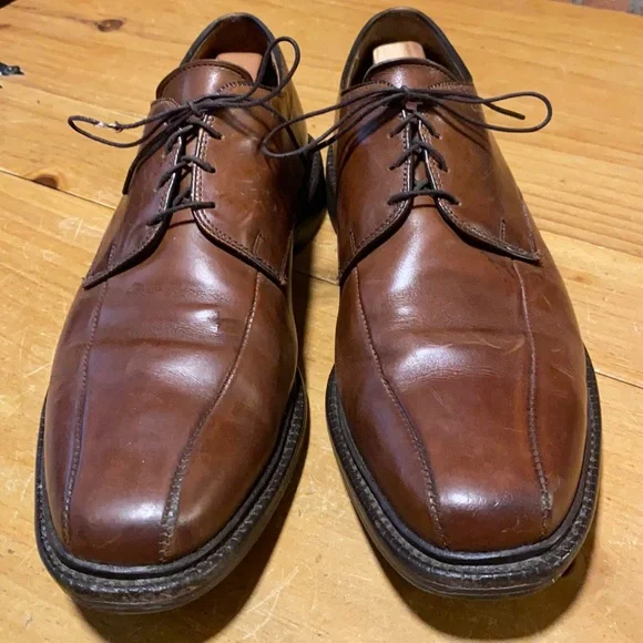 Men’s ALLEN EDMOND “Warren”Dark Tan Leather Derby Shoes s-l400.jpg main image 3